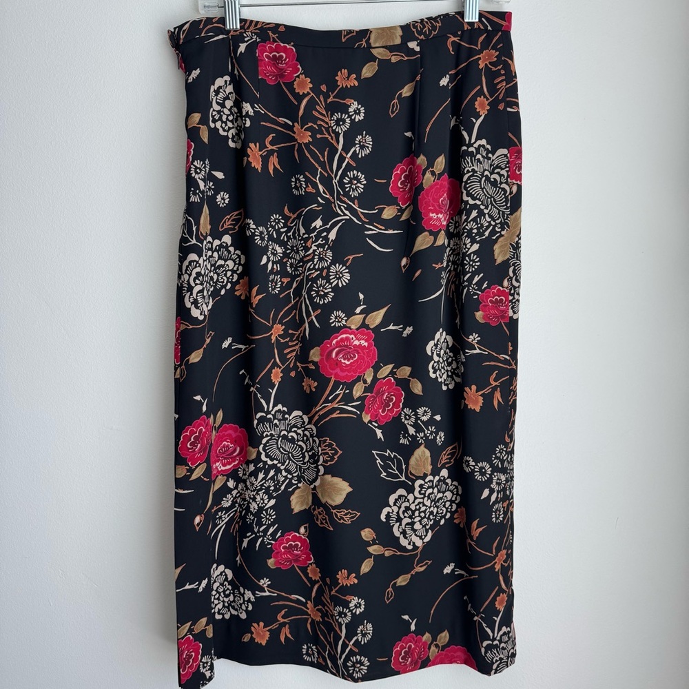 Vintage Pendleton Black and Brown Patterned Skirt Size 14